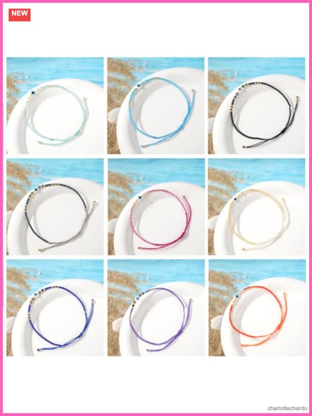 Handmade Boho Beaded Bracelet Stack Adjustable Braided String Set - Picture 4 of 6